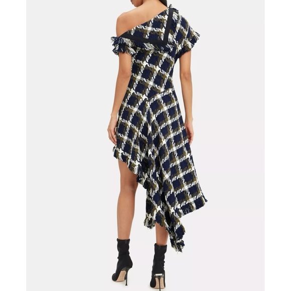 💙 MONSE Fringe Tweed Asymmetric Maxi Midi Dress 6 - Picture 5 of 11